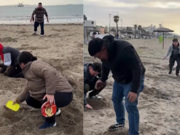Influencer organizó búsqueda de billetes en la arena y generó caos por supuestos daños en la playa